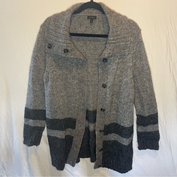 Talbots Sweaters - Talbots Large Women’s Gray and Multicolored Button-Up Knit Cardigan